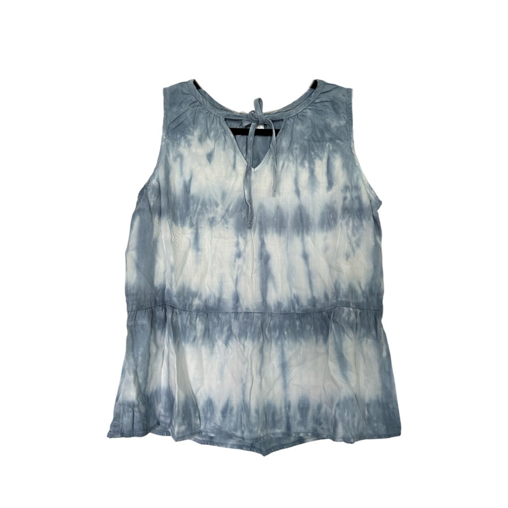 Chambray Peplum Tank Top
